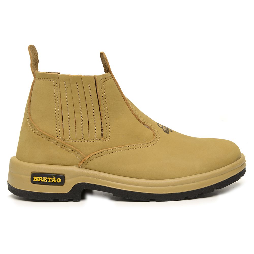 Botina Agrícola Masculina Couro Nobuck Milho - BRETÃO STORE