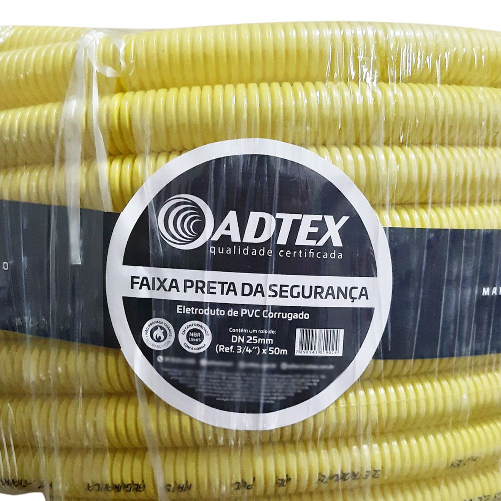 Conduíte Eletroduto Corrugado Amarelo 3/4 Pol 50m Adtex | Broketto ...