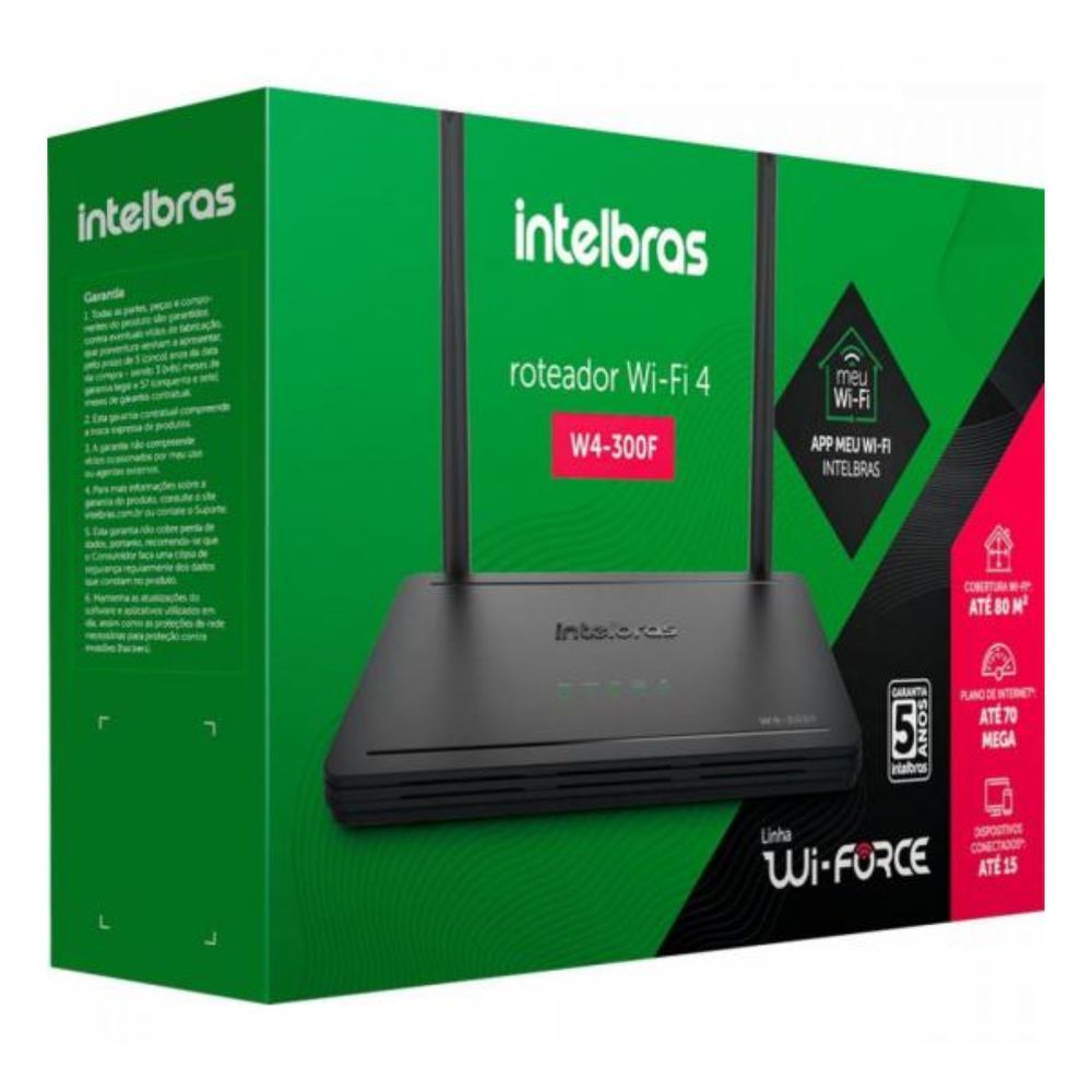 Roteador Wireless 2 Antenas Wi-Fi 4 W4-300F Intelbras | Broketto ...