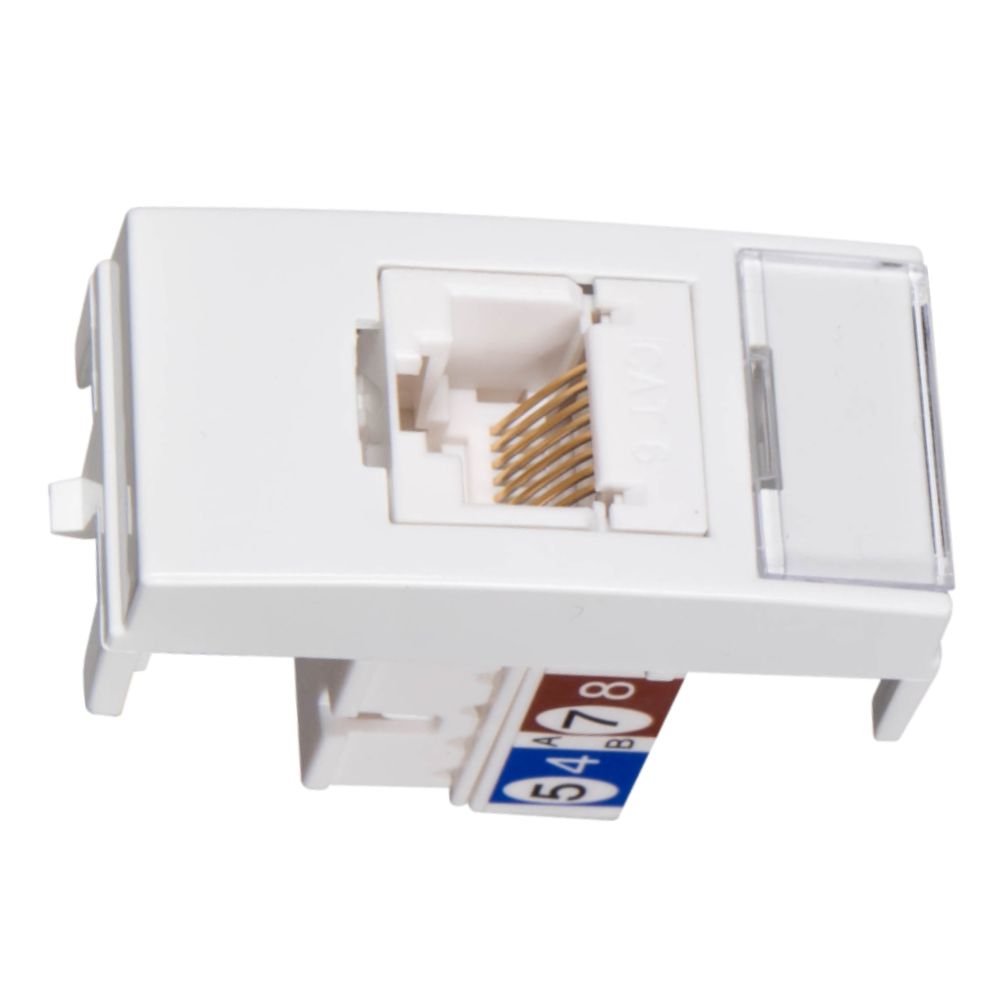 Módulo Tomada de rede RJ45 CAT.6 Branco Sleek Margirius | Broketto ...