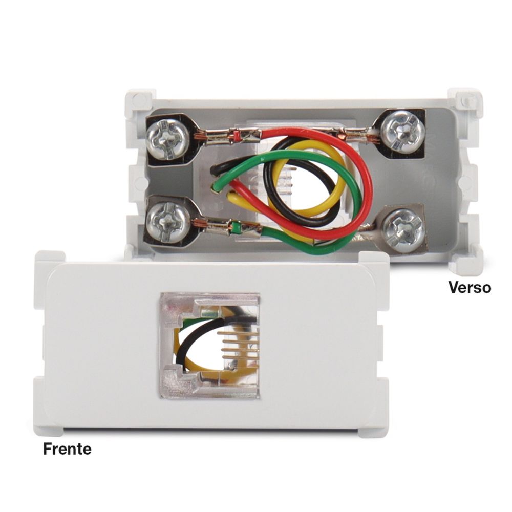 Módulo Tomada Telefone RJ11 4 Fios Branco B3 Margirius | Broketto ...