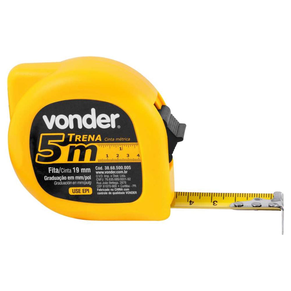 Trena Curta de Aço 5m x 19mm Com Trava Vonder | Broketto Materiais ...