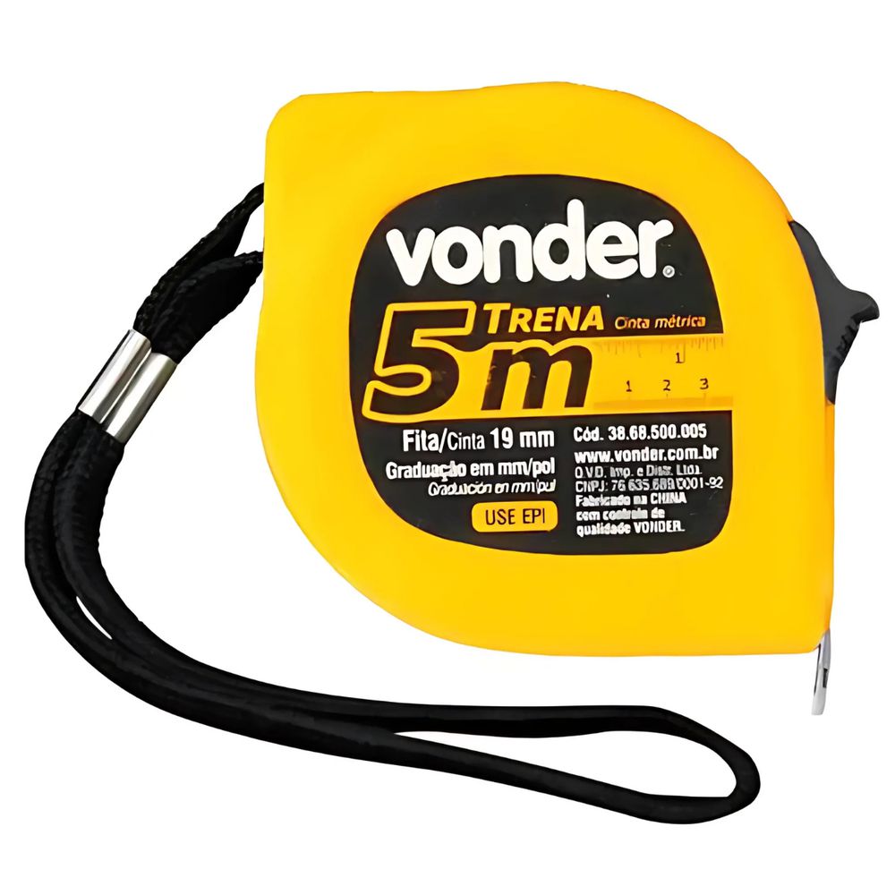 Trena Curta de Aço 5m x 19mm Com Trava Vonder | Broketto Materiais ...