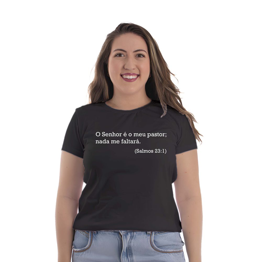 Camiseta Baby Look Salmos 23:1 - CAMISETAS DA FÉ