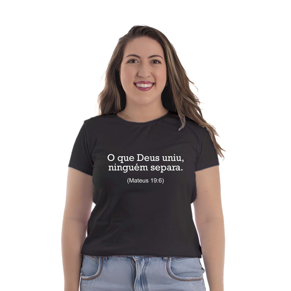 Camiseta Baby Look Mateus 19:6 - CAMISETAS DA FÉ