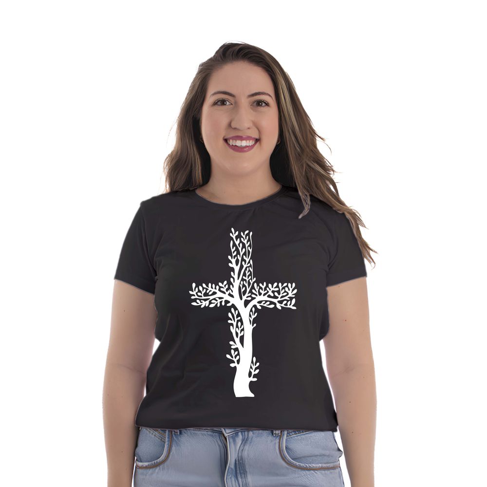Baby Look Crucifixo - CAMISETAS DA FÉ