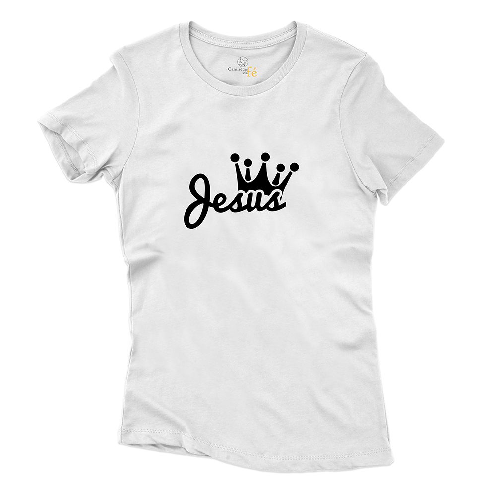 Baby Look Branca Frases Jesus. - CAMISETAS DA FÉ