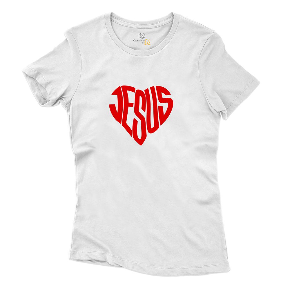 Baby Look Branca Frases Jesus. - CAMISETAS DA FÉ