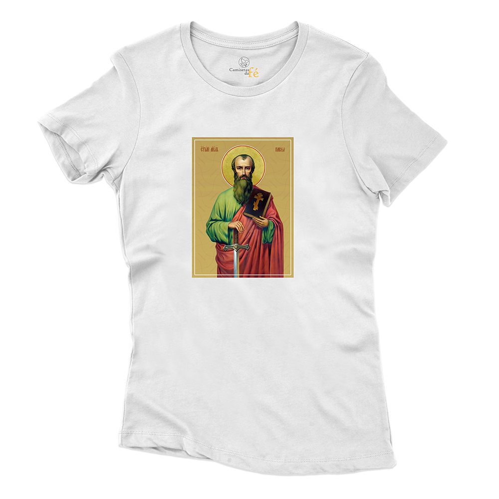 Baby Look Branca São Paulo - CAMISETAS DA FÉ