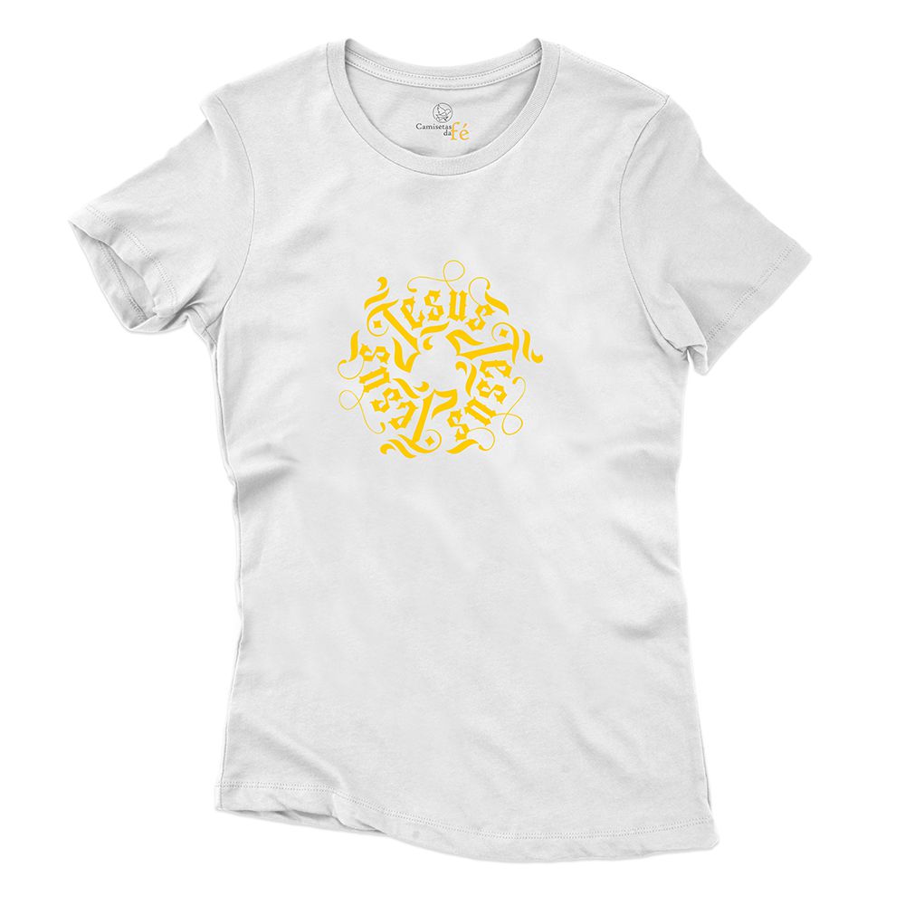 Baby Look Branca Frases Jesus. - CAMISETAS DA FÉ