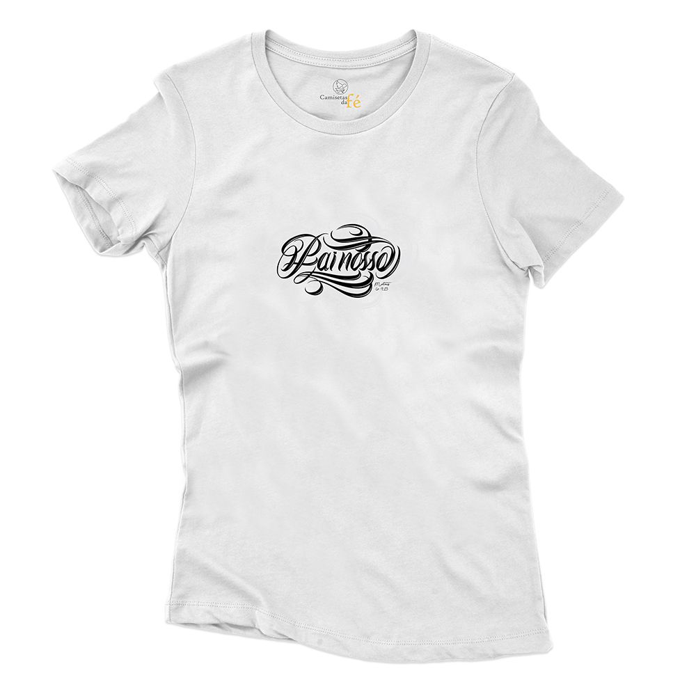 Baby Look Branca Frases Pai Nosso. - CAMISETAS DA FÉ