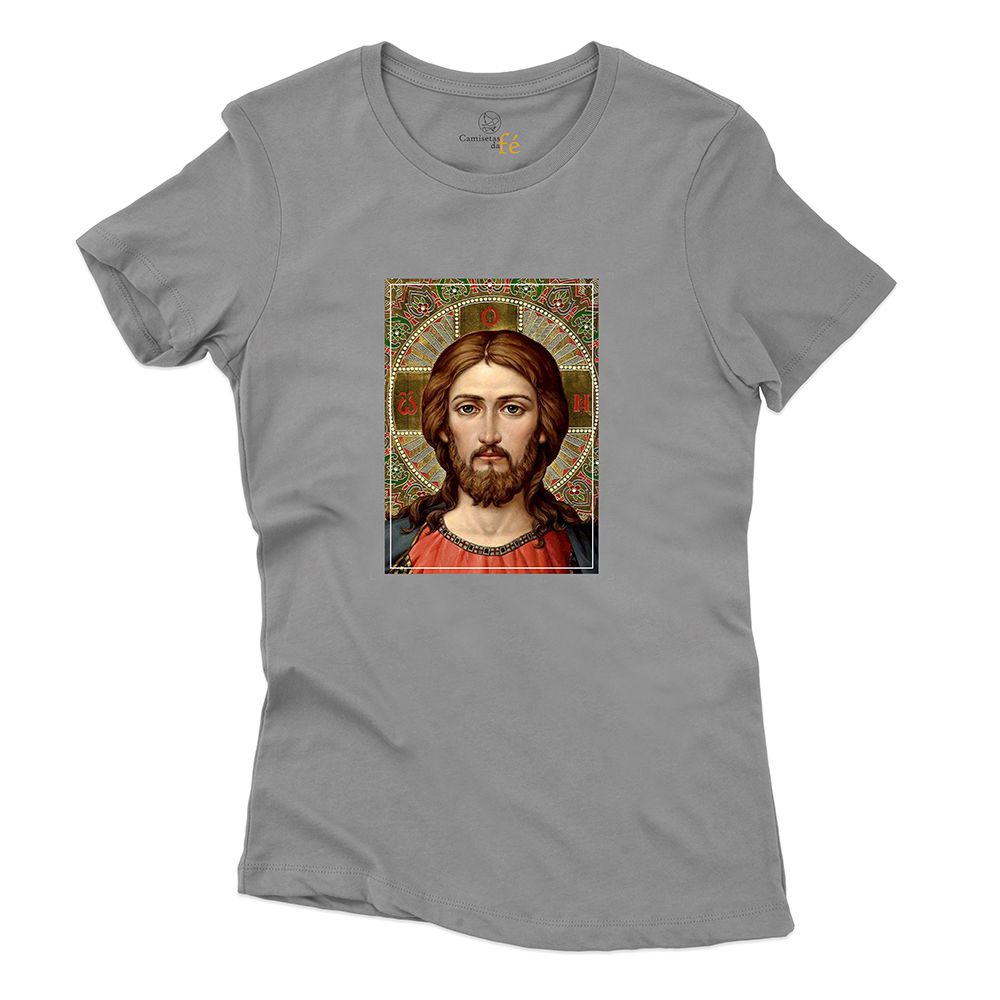 Baby Look Cinza - Jesus Cristo. - CAMISETAS DA FÉ