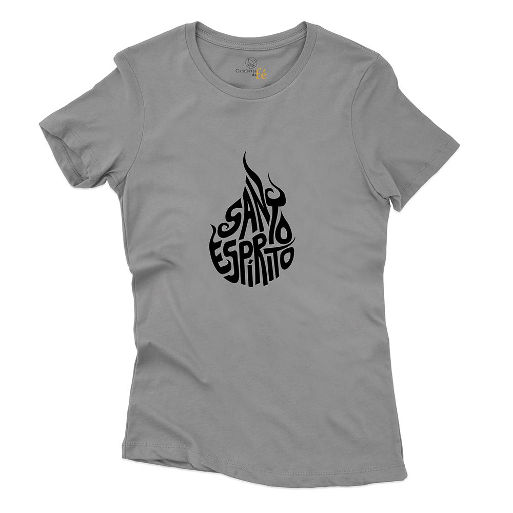 Baby Look Cinza - Santo Espirito. - CAMISETAS DA FÉ