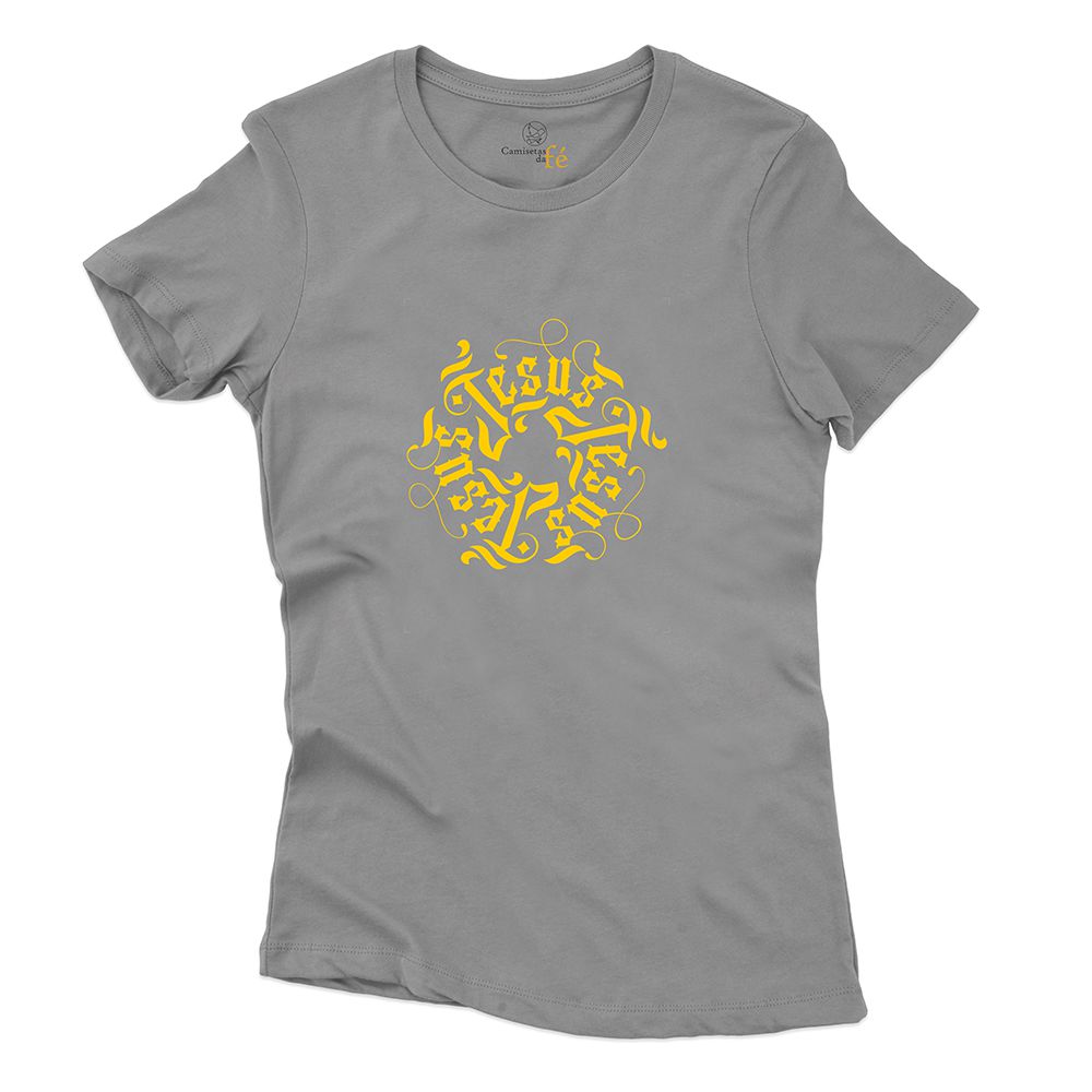 Baby Look Cinza - Jesus - CAMISETAS DA FÉ