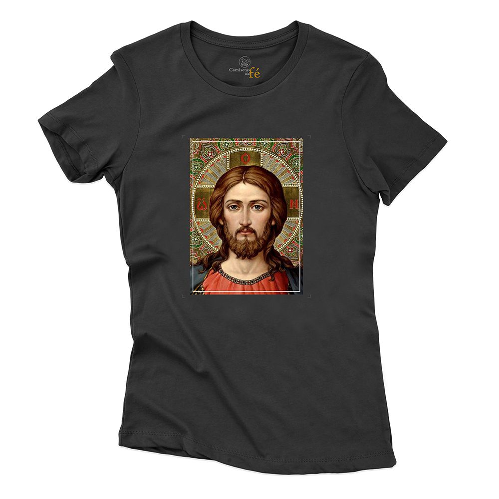 Baby Look Preta Jesus Cristo. - CAMISETAS DA FÉ
