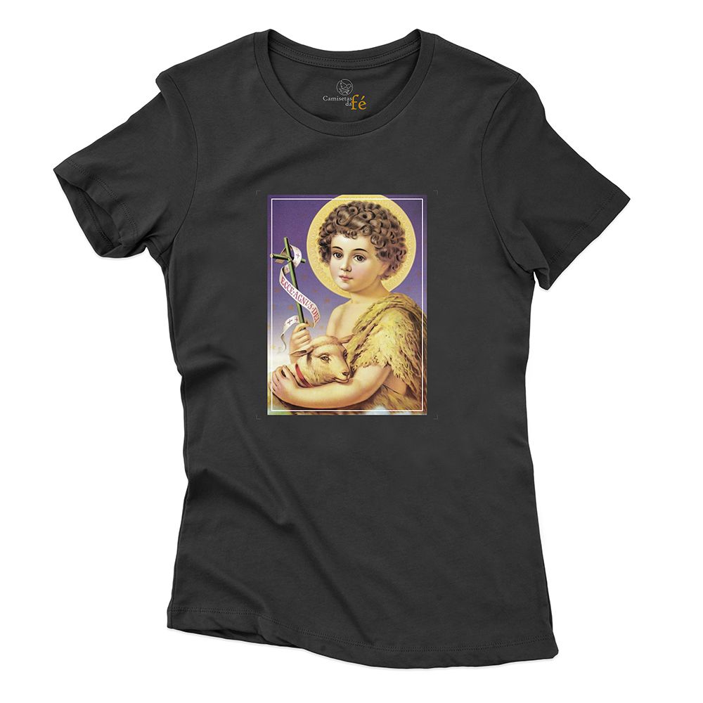 Baby Look Preta São Joao Menino. - CAMISETAS DA FÉ
