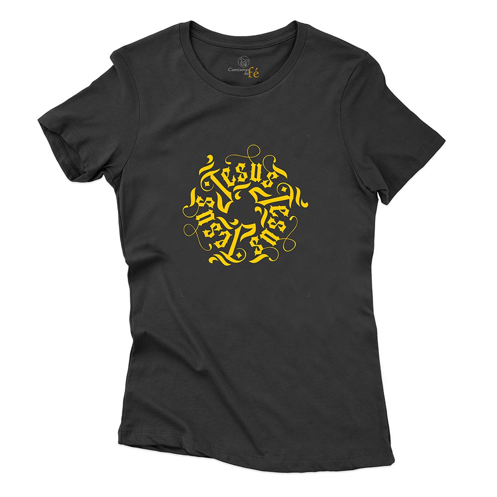 Baby Look Preta Jesus. - CAMISETAS DA FÉ