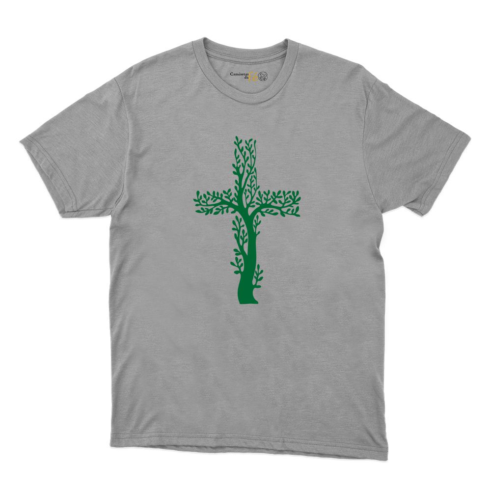 Camiseta Cinza - Cruz. - CAMISETAS DA FÉ