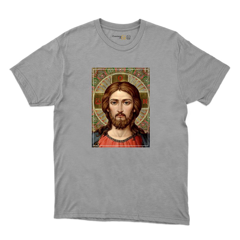 Camiseta Cinza - Jesus Cristo - CAMISETAS DA FÉ
