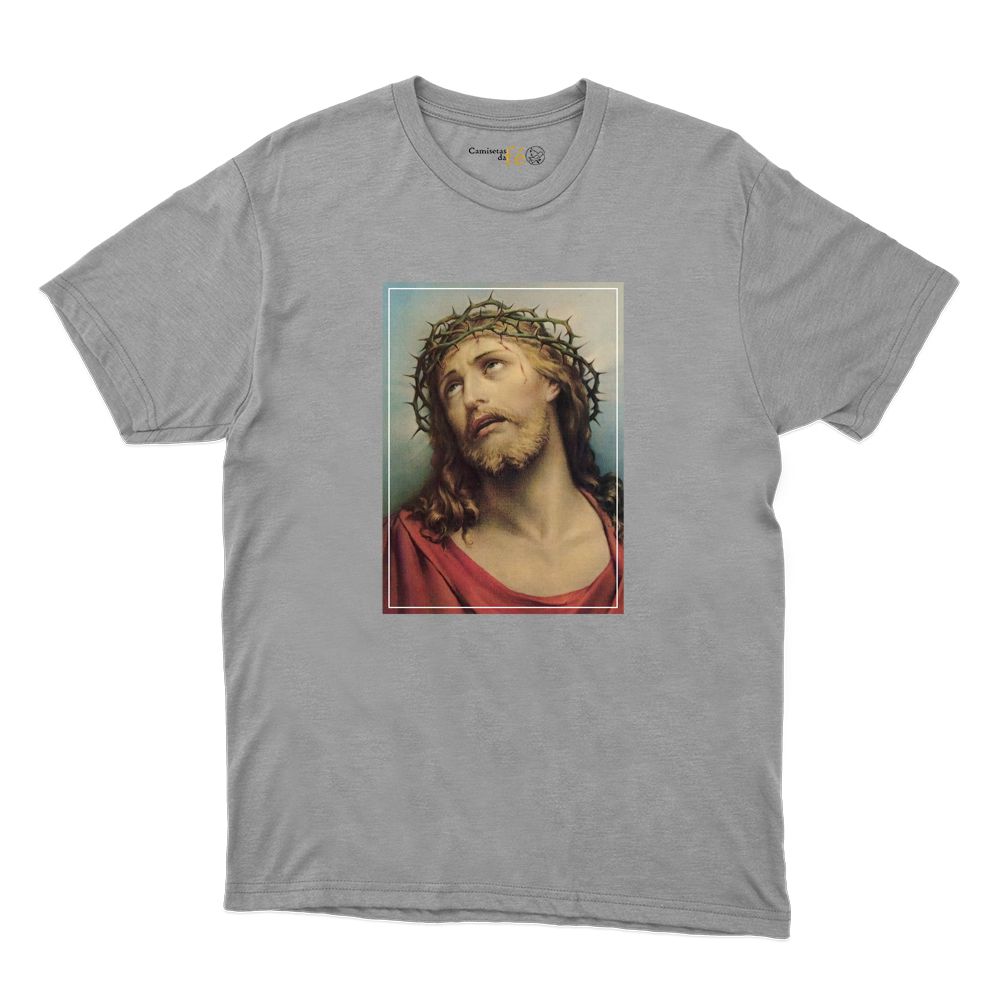 Camiseta Cinza - Jesus Cristo. - CAMISETAS DA FÉ