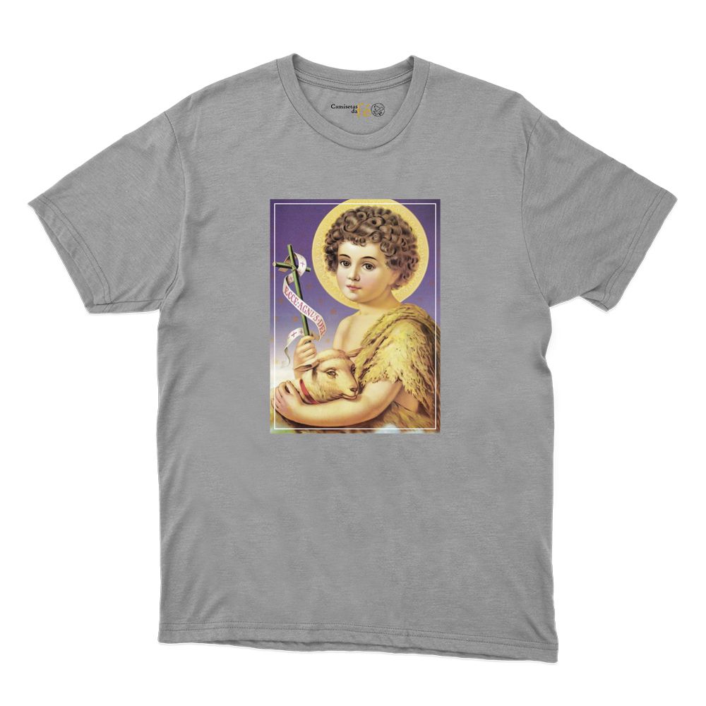 Camiseta Cinza - São Joao Menino. - CAMISETAS DA FÉ