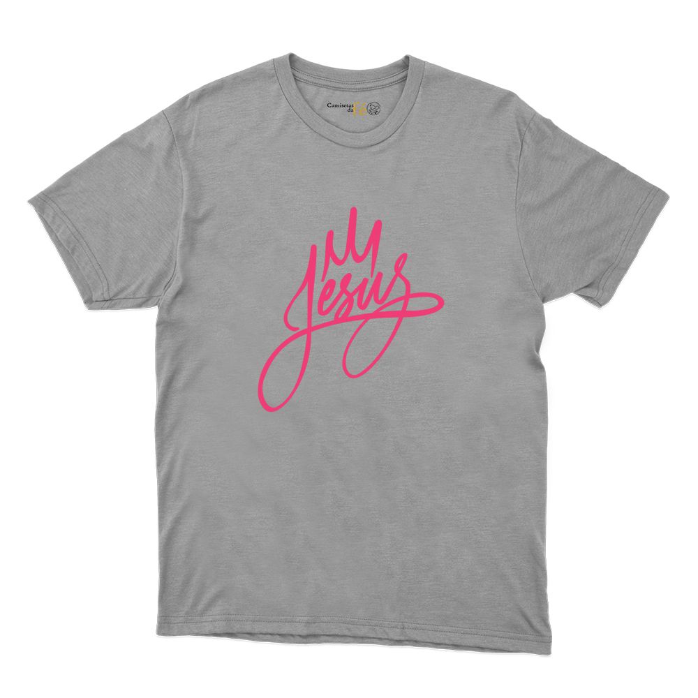 Camiseta Cinza - Jesus Rei. - CAMISETAS DA FÉ
