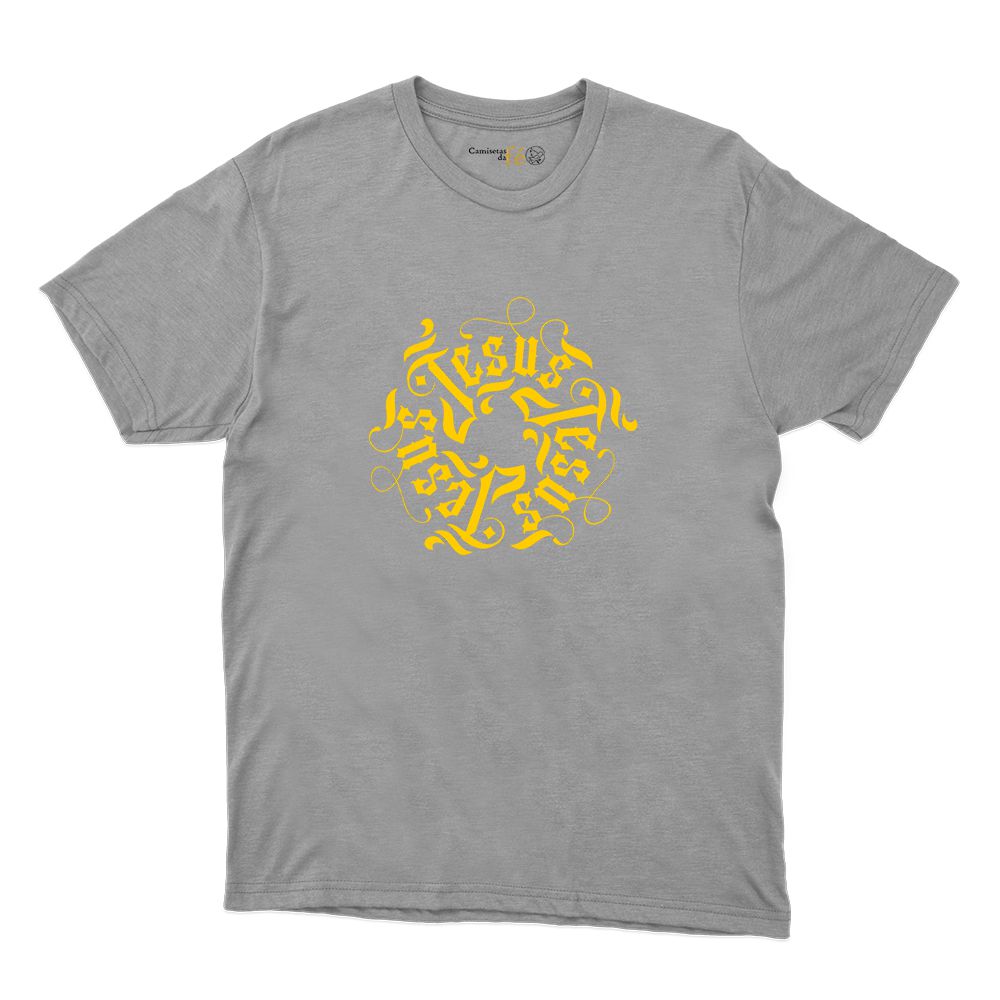 Camiseta Cinza - Jesus - CAMISETAS DA FÉ