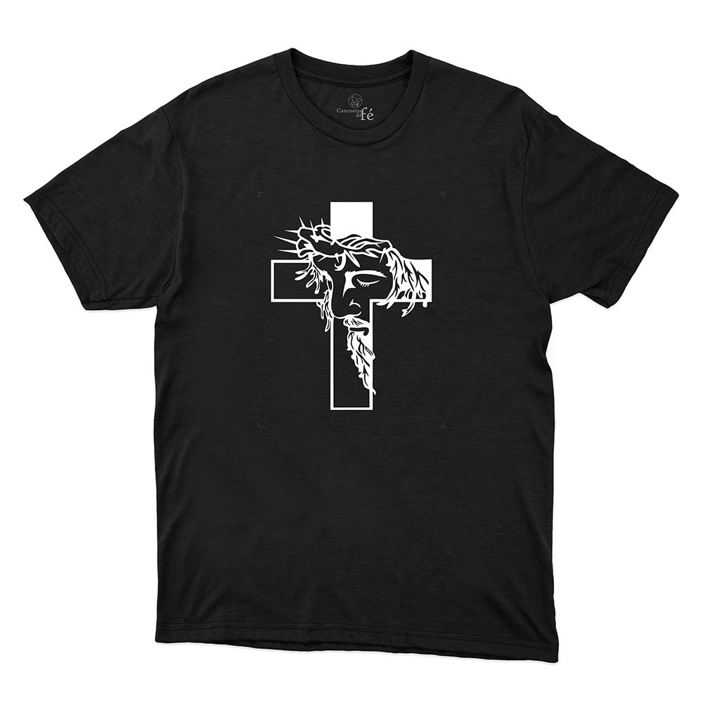 Camiseta Preta - Jesus Cristo. - CAMISETAS DA FÉ