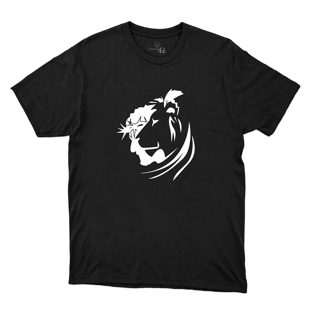 Camiseta Preta - Jesus Leão. - CAMISETAS DA FÉ