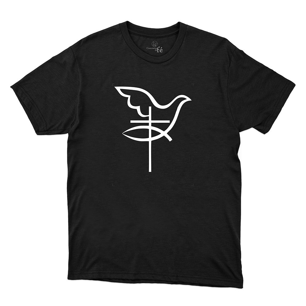 Camiseta Preta - Cruz Espirito Santo. - CAMISETAS DA FÉ