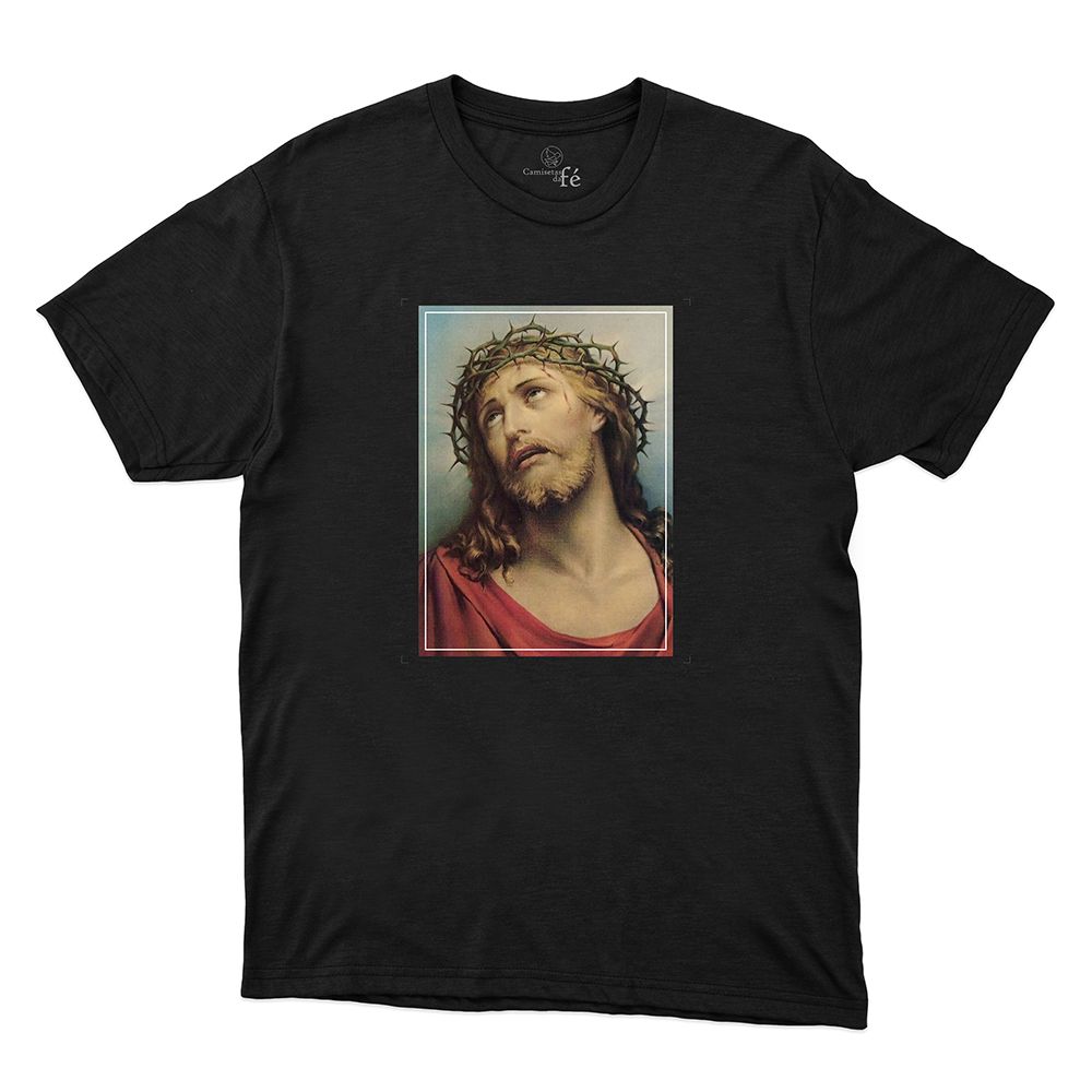 Camiseta Preta - Jesus Cristo - CAMISETAS DA FÉ