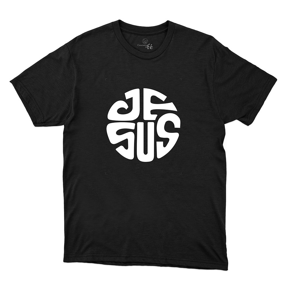 Camiseta Preta - Jesus - CAMISETAS DA FÉ