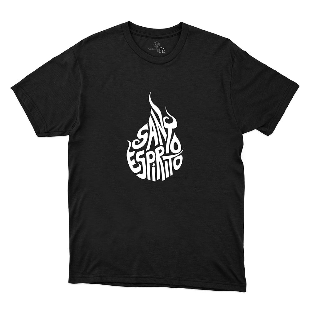 Camiseta Preta - Santo Espirito. - CAMISETAS DA FÉ