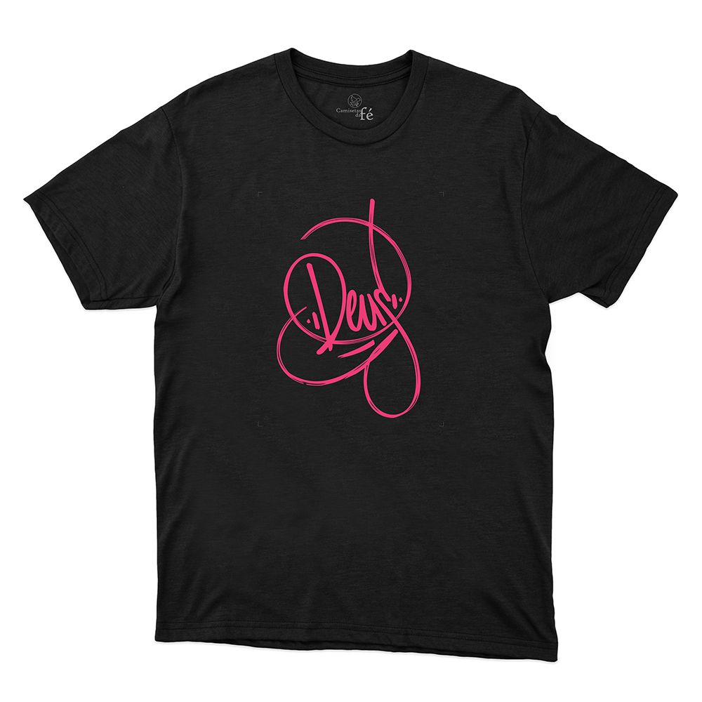 Camiseta Preta - Deus - CAMISETAS DA FÉ