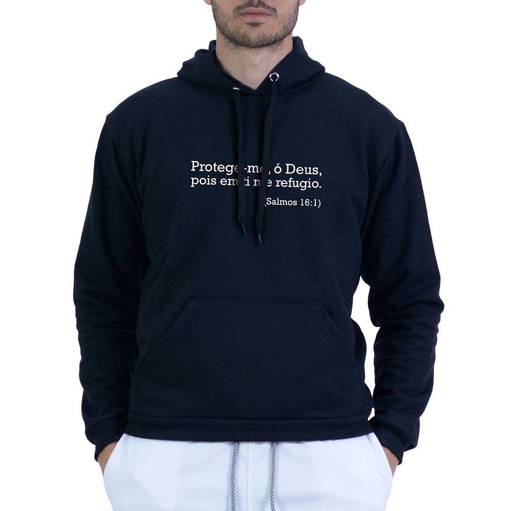 Moletom Preto Unissex - Texto Bíblico - CAMISETAS DA FÉ