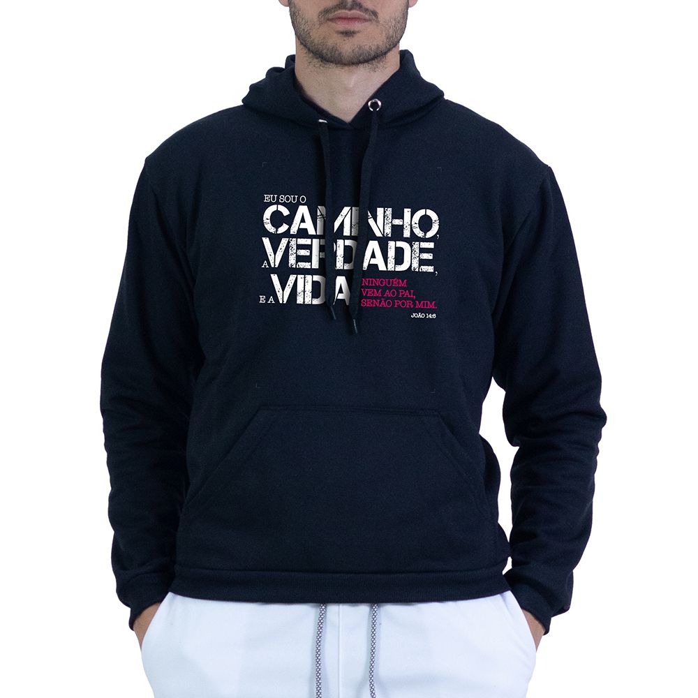 Moletom Preto Unissex - Texto Bíblico. - CAMISETAS DA FÉ