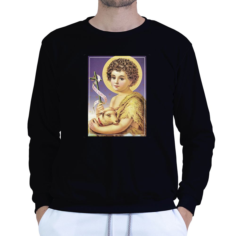 Moletom Gola Careca Preto Unissex - Texto Bíblico. - CAMISETAS DA FÉ