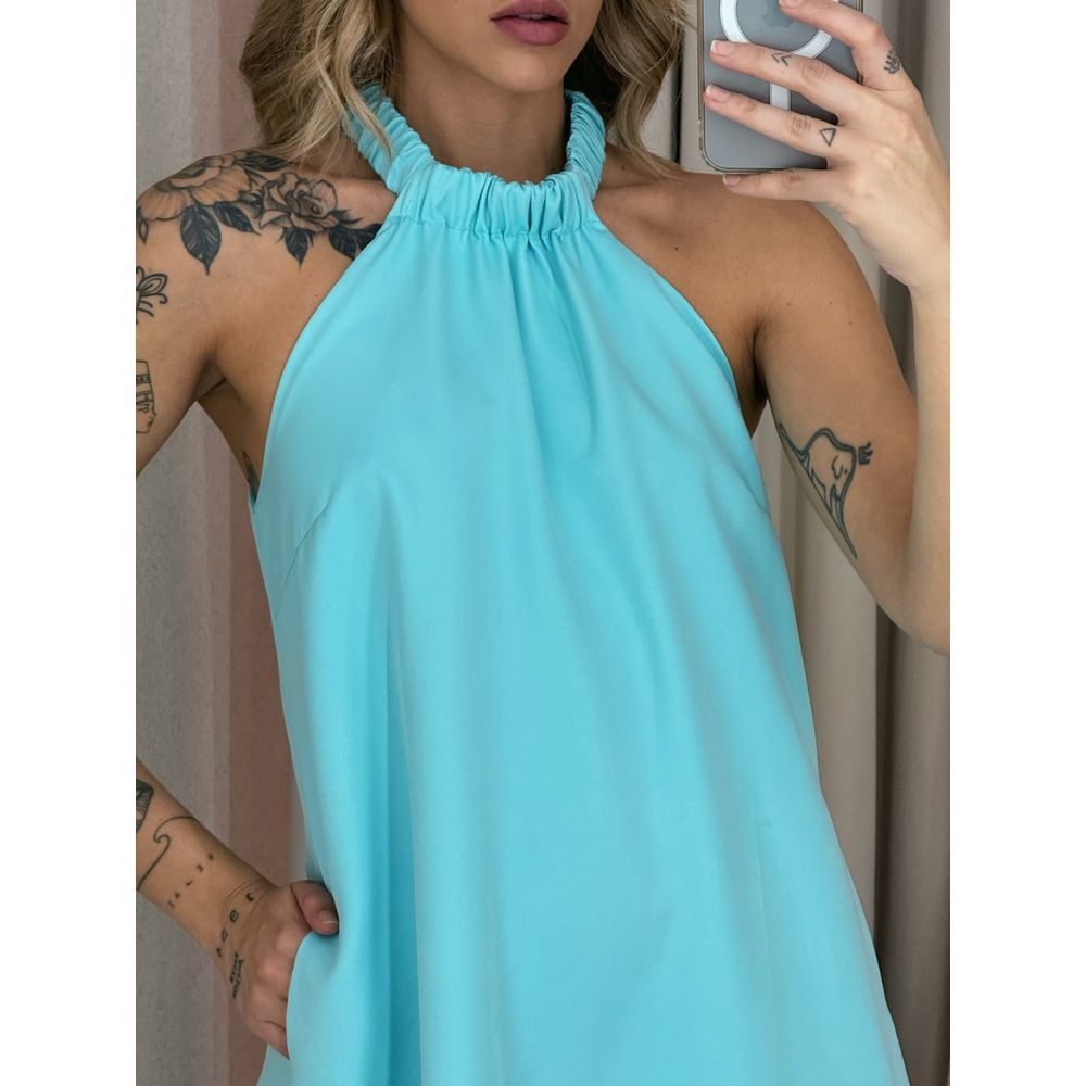 VESTIDO REGINA LISO CAVADO CAROLLA FERRARO