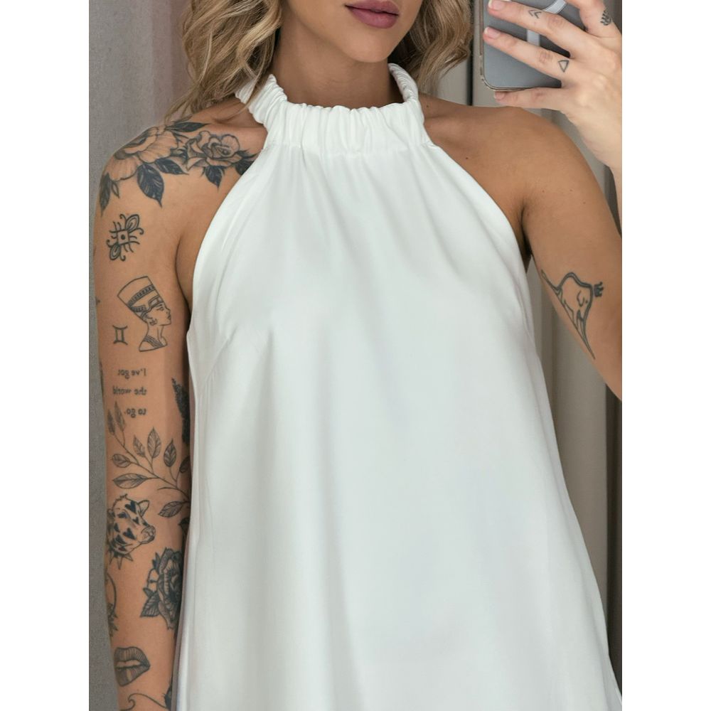 VESTIDO REGINA LISO CAVADO CAROLLA FERRARO