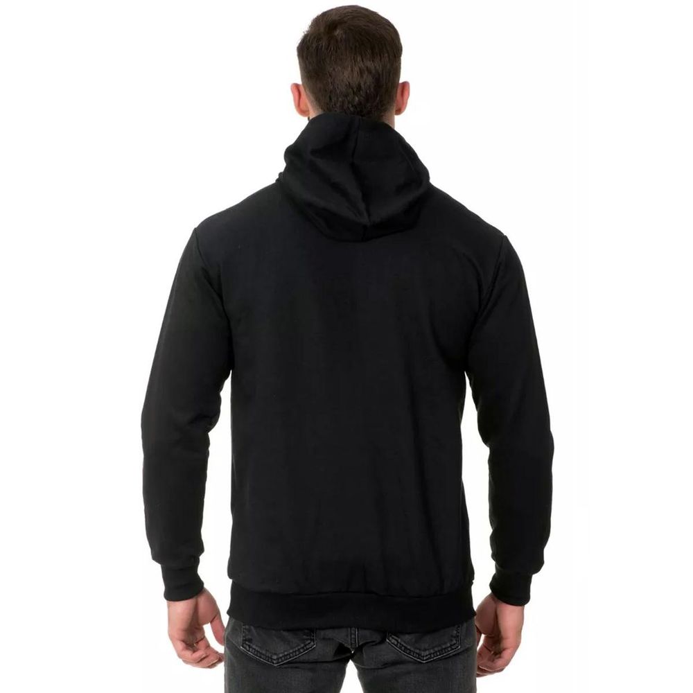 Moletom Liso Canguru Blusa De Frio Com Capuz Flanelado - Preto