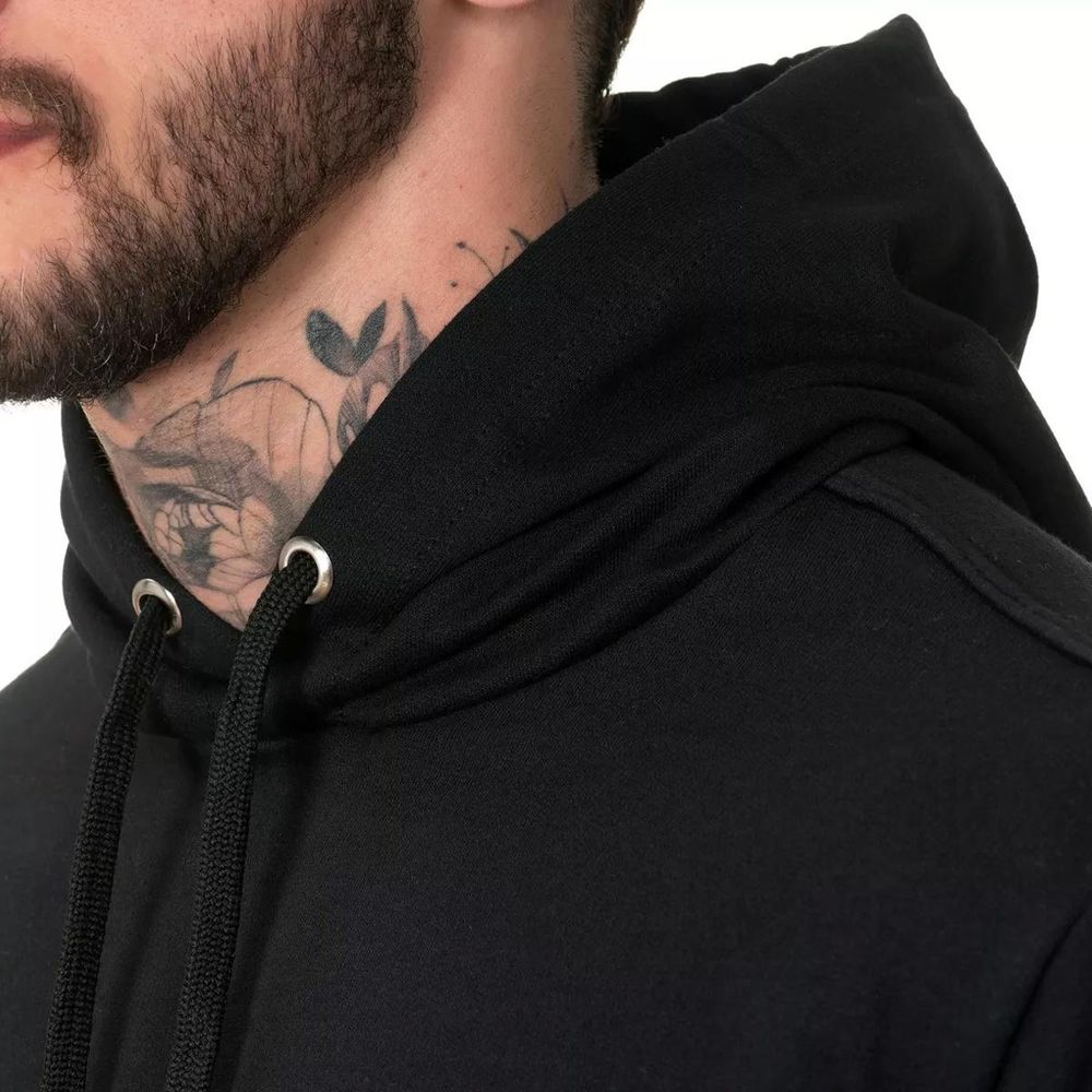 Moletom Liso Canguru Blusa De Frio Com Capuz Flanelado - Preto
