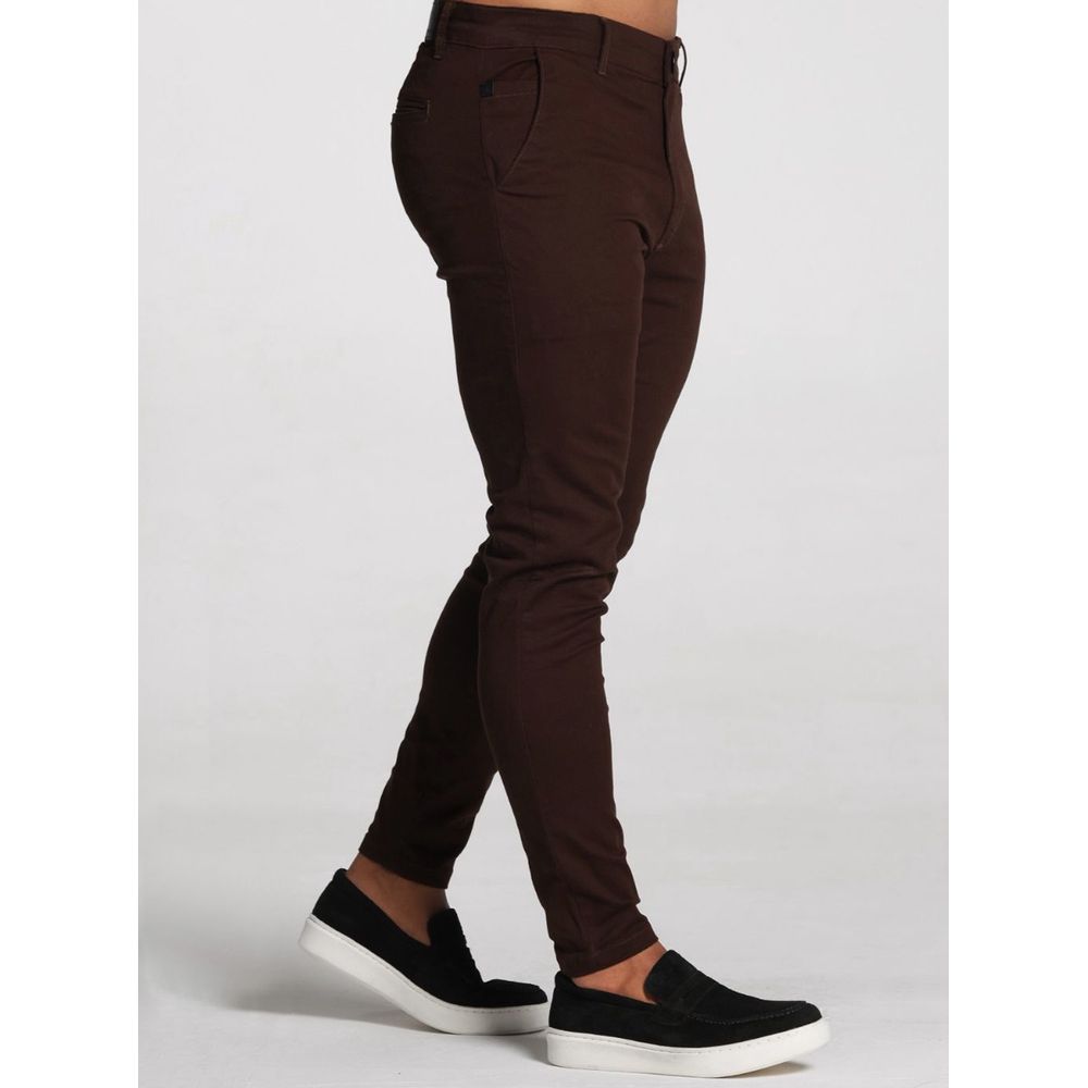 Calça Sarja Alfaiataria Marrom Masculina Skinny Codi Jeans Marrom