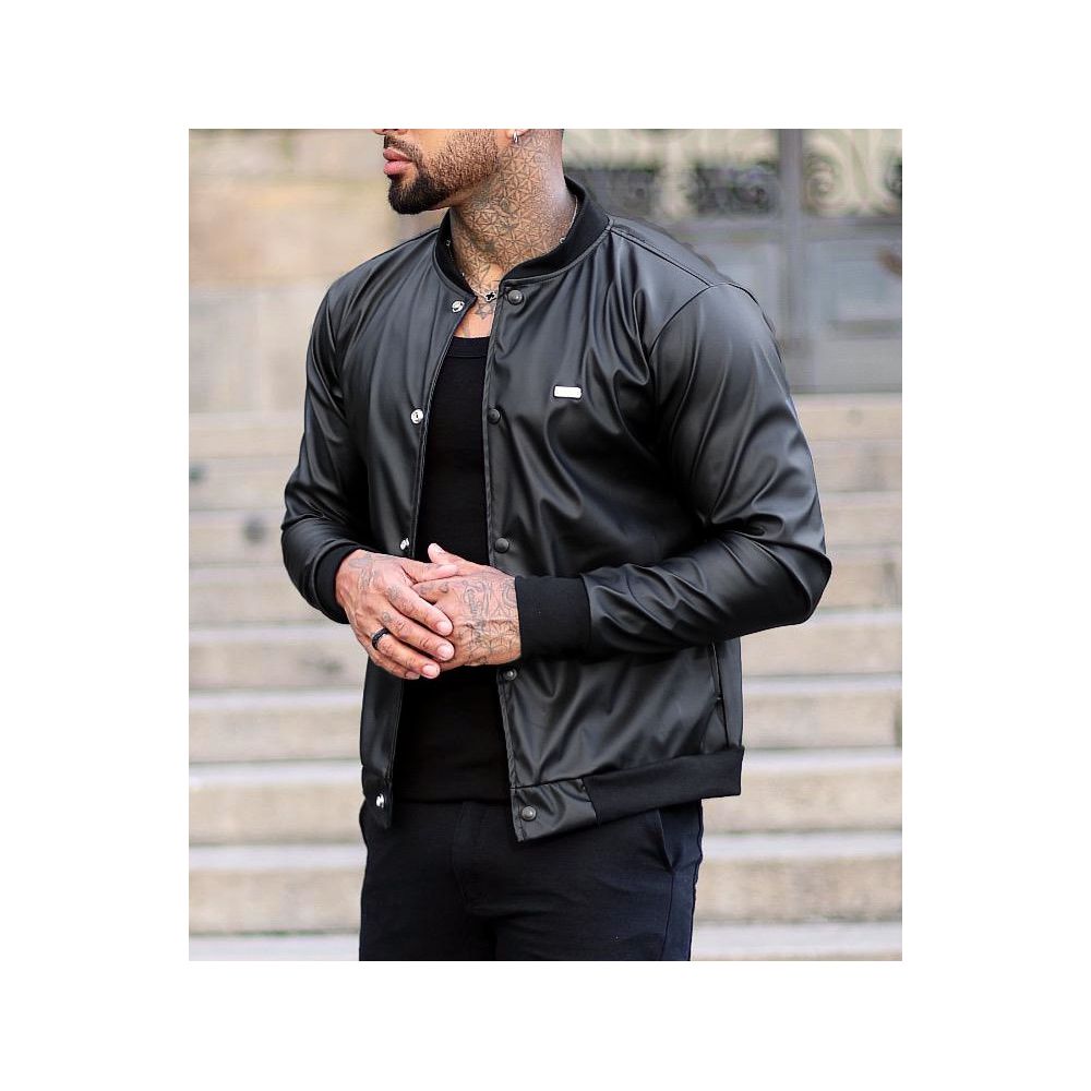 Jaqueta Lacapa Bomber Courino Slim Streetwear