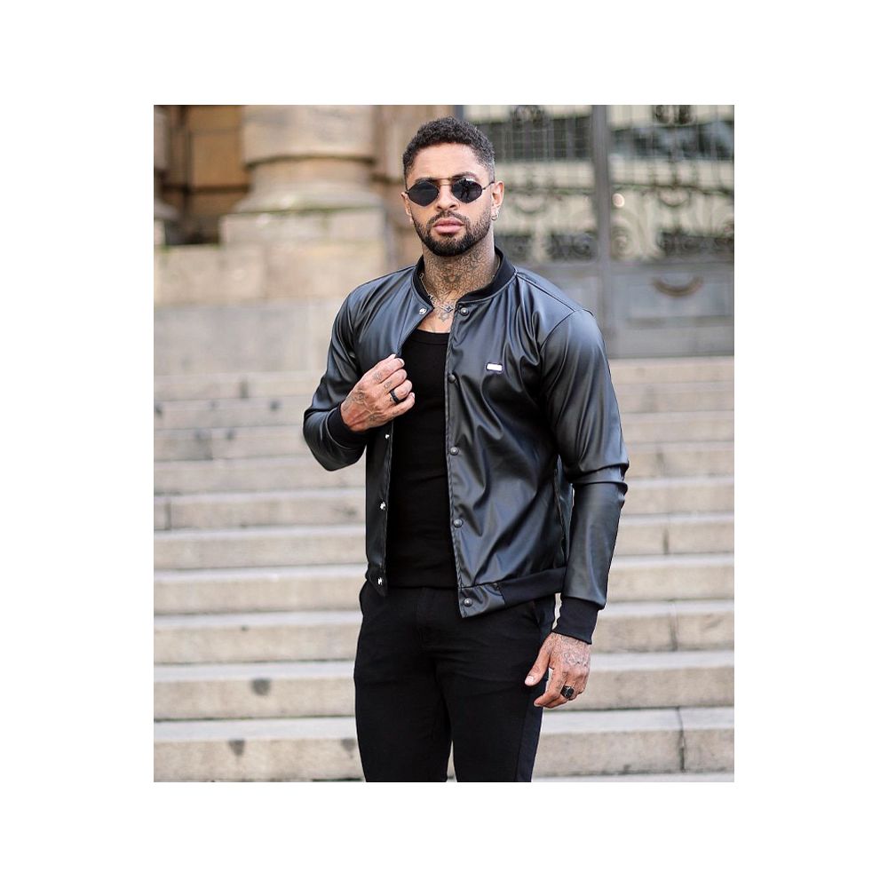 Jaqueta Lacapa Bomber Courino Slim Streetwear