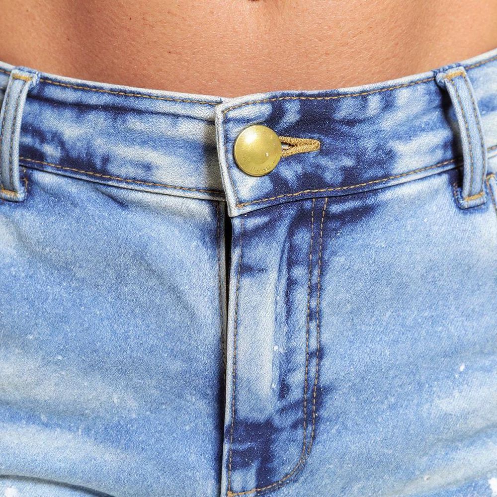 Calça Jeans Skinny Sky Clean Destroyed Respingos Tinta CODI JEANS