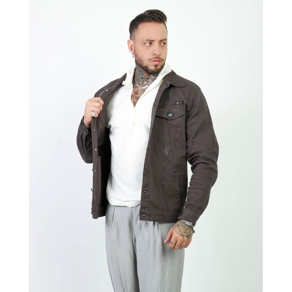 Jaqueta Jeans Slim Cinza Escuro Masculina Austin Club Premium