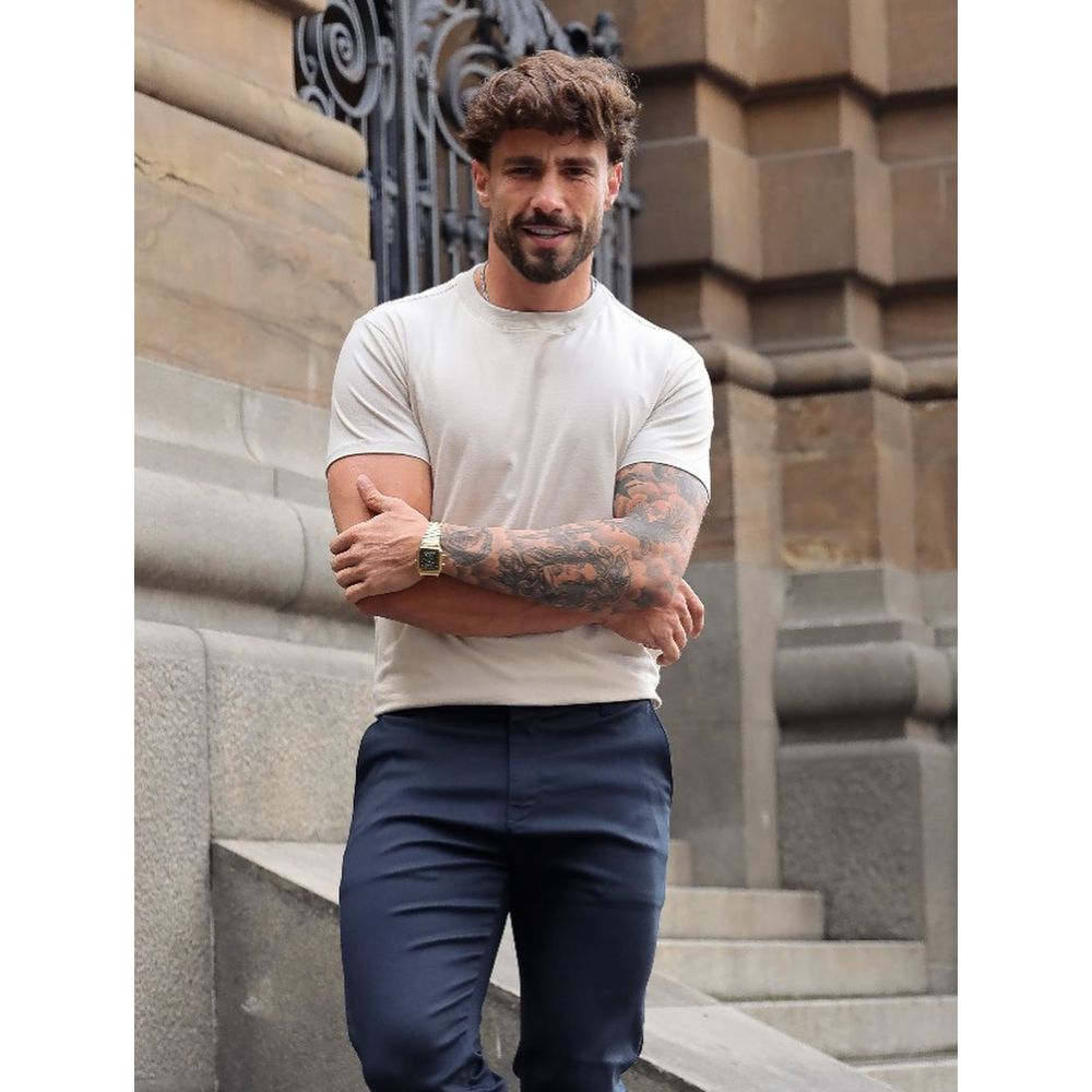 Calça Alfaiataria Slim Fit Masculina Social Azul Codi Jeans Azul-marinho