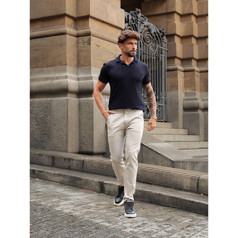 Calça Sarja Alfaiataria Slim Fit Masculina Bege Codi Jeans Bege