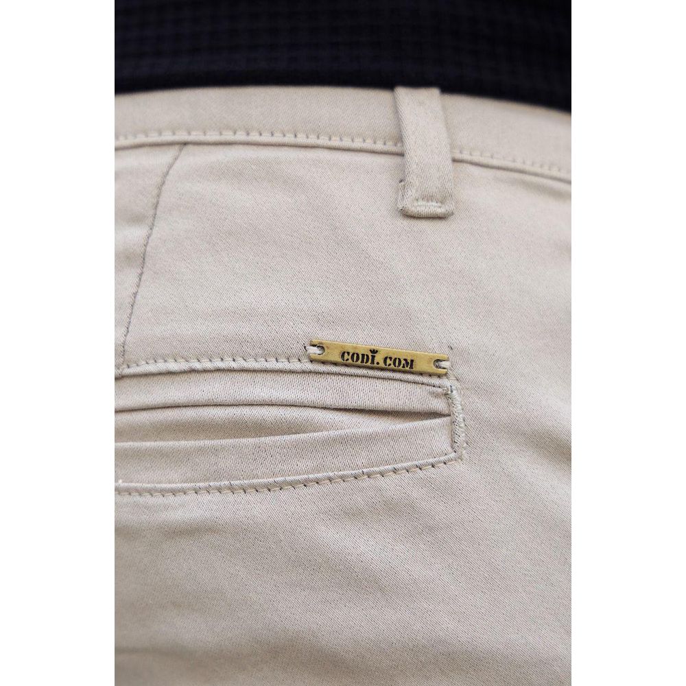 Calça Sarja Alfaiataria Slim Fit Masculina Bege Codi Jeans Bege