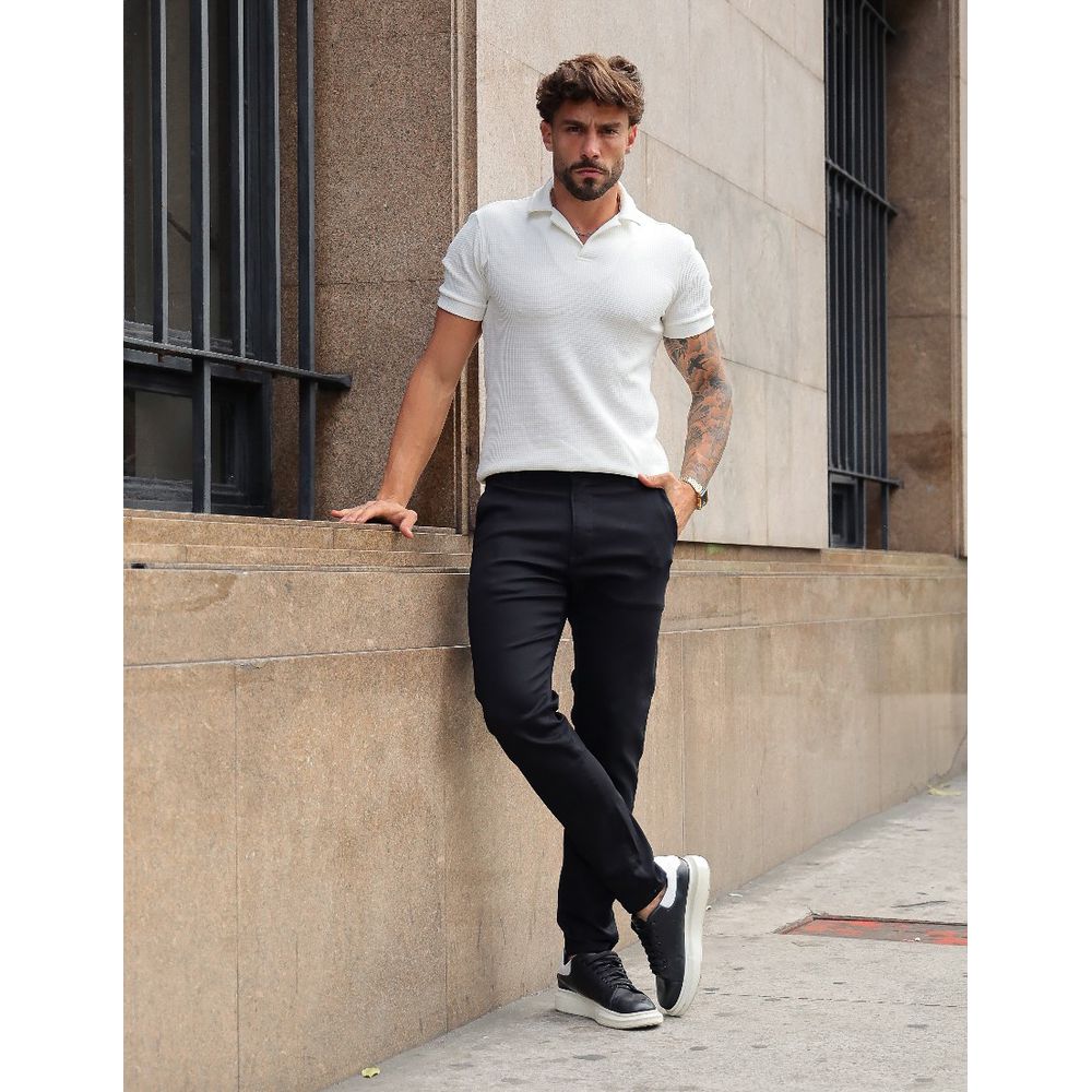 Calça Sarja Alfaiataria Preta Masculina Slim Codi Jeans Preto
